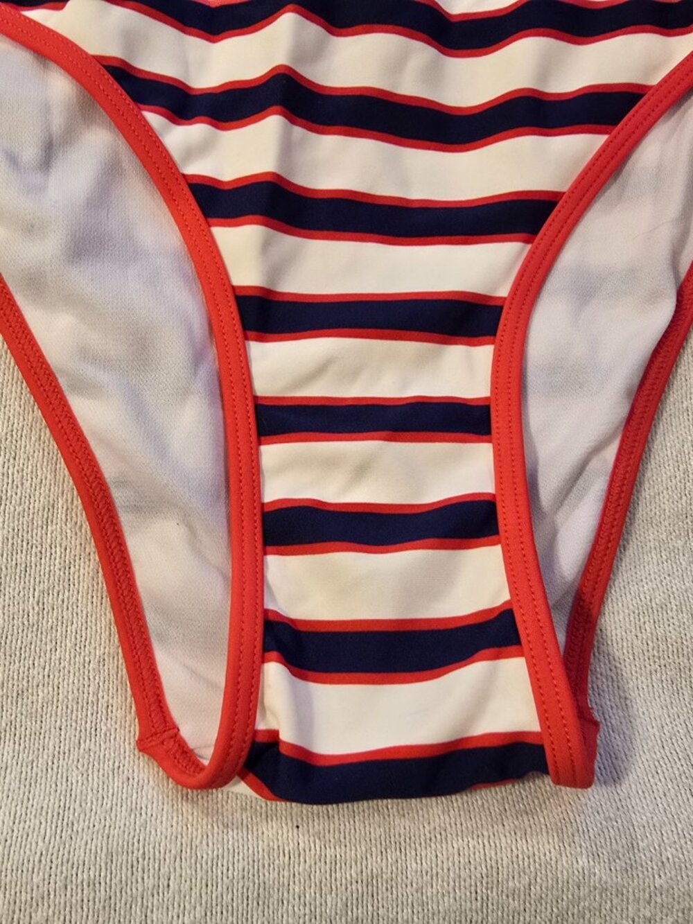 Smart And Sexy One Piece Swimsuit Striped Front Zip Athletic NWT Size Large - Picture 4 of 16